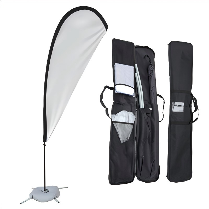 Beach Teardrop Flag Complete Set with Poles and Base