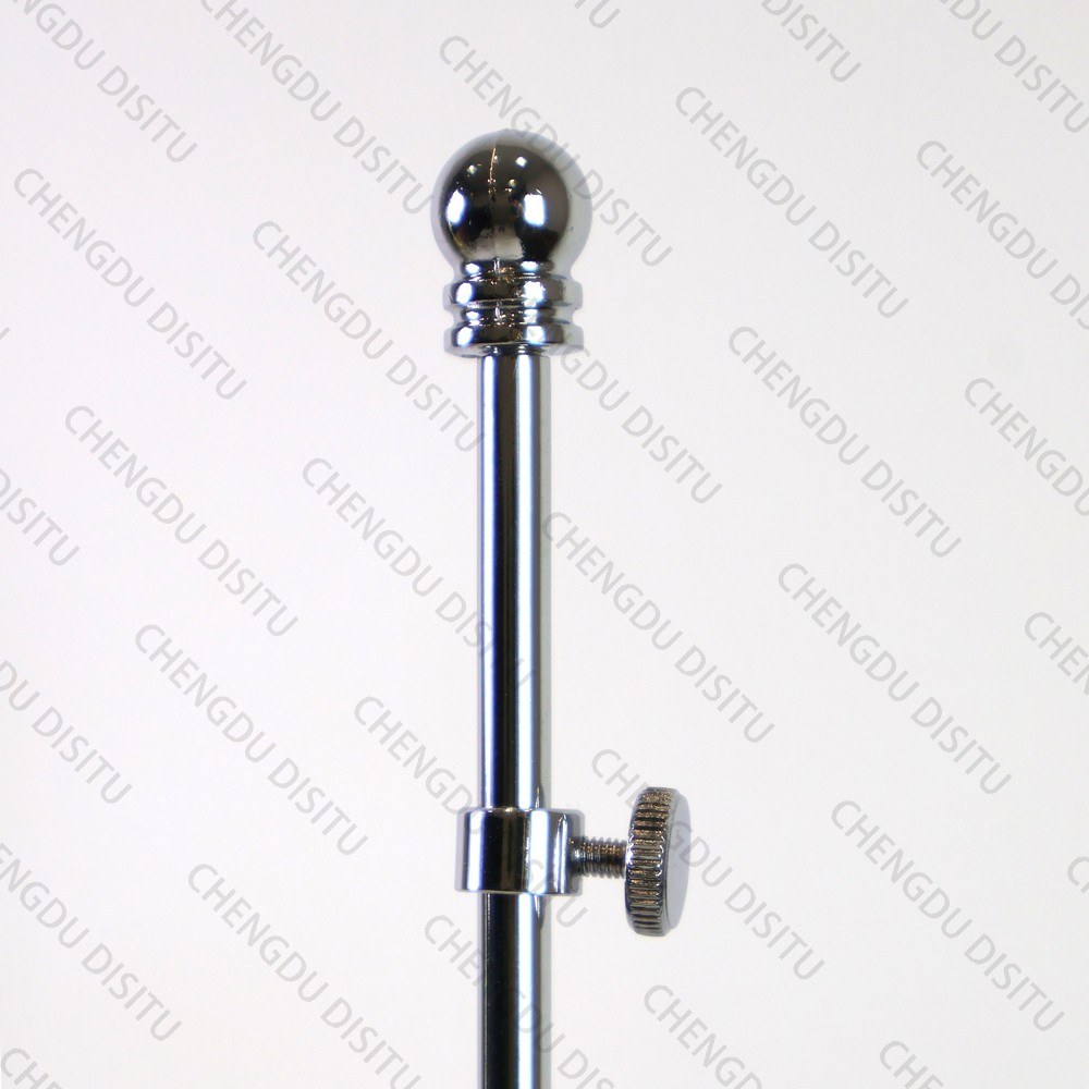 All metal desktop flagpole with ball finial and height adjustment knob