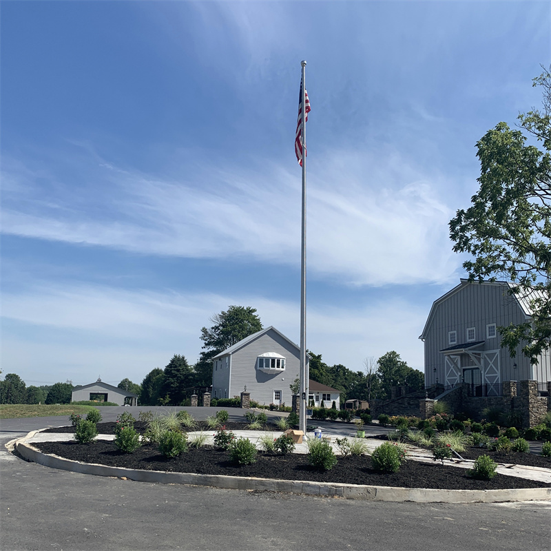 20ft Stainless Steel Tapered Flagpole for Sports Venues